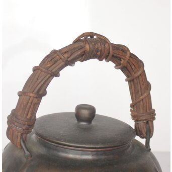 玉川堂 鎚起銅製 甕垂文湯沸/銅瓶 アケビ蔓弦　M042 