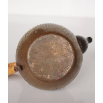 玉川堂 鎚起銅製 壷形ござ目藤編横手急須　M043 
