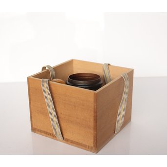 玉川堂 鎚起銅製 壷形ござ目藤編横手急須　M043 