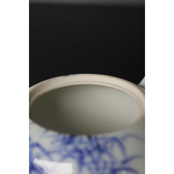 初代 三浦竹泉 青華漢詩竹図 茶器 茶瓶 急須　P033 