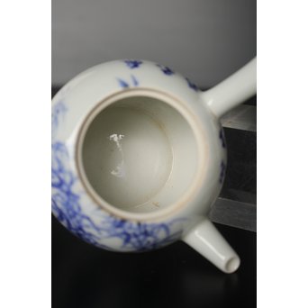 初代 三浦竹泉 青華漢詩竹図 茶器 茶瓶 急須　P033 