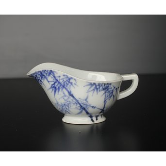 初代 三浦竹泉 青華漢詩竹図 茶器 茶瓶 急須　P033 