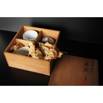 初代 三浦竹泉 青華漢詩竹図 茶器 茶瓶 急須　P033 