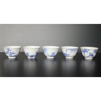 初代 三浦竹泉 青華漢詩竹図 茶器 茶瓶 急須　P033 