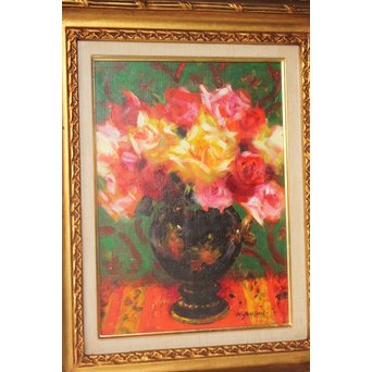 山本彪一 薔薇 5号 油絵　Z030 