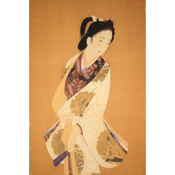 小林清彦 美人画 掛軸　Z032 