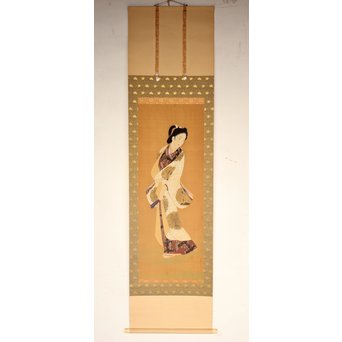 小林清彦 美人画 掛軸　Z032