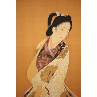 小林清彦 美人画 掛軸　Z032 