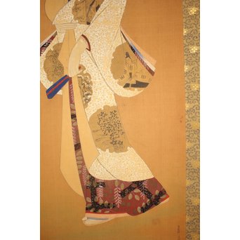 小林清彦 美人画 掛軸　Z032 