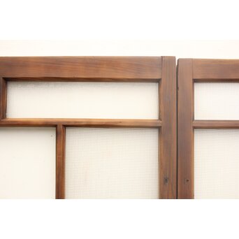 プレスと色ガラスの小型ガラス戸/窓 2枚1組　GD1161 