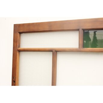 プレスと色ガラスの小型ガラス戸/窓 2枚1組　GD1161 