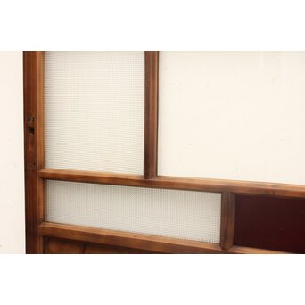 プレスと色ガラスの小型ガラス戸/窓 2枚1組　GD1161 