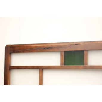 プレスと色ガラスの小型ガラス戸/窓 2枚1組　GD1161 