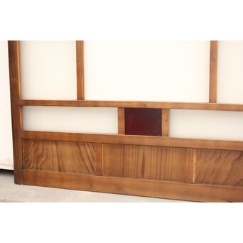 プレスと色ガラスの小型ガラス戸/窓 2枚1組　GD1161 