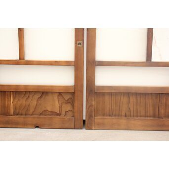 プレスと色ガラスの小型ガラス戸/窓 2枚1組　GD1161 