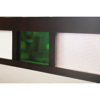 プレスと色ガラスの小型ガラス戸/窓 2枚1組　GD1161 