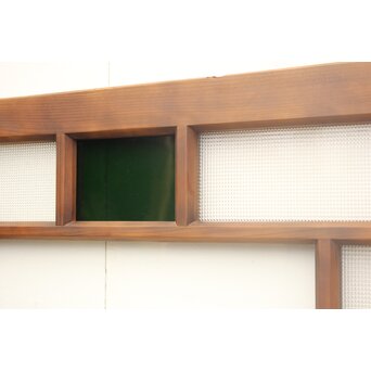 プレスと色ガラスの小型ガラス戸/窓 2枚1組　GD1161 