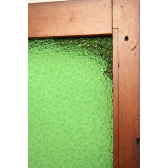 大判ダイア緑色ガラス欄間/明り取り 2枚1組　R2293 