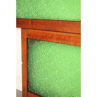 大判ダイア緑色ガラス欄間/明り取り 2枚1組　R2293 