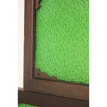 大判ダイア緑色ガラス欄間/明り取り 2枚1組　R2293 