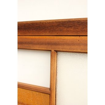 黄色ガラス明り取り/欄間 2枚1組　R2303 