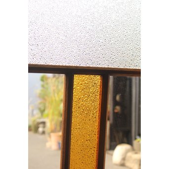 黄色ガラス明り取り/欄間 2枚1組　R2303 