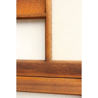 黄色ガラス明り取り/欄間 2枚1組　R2303 