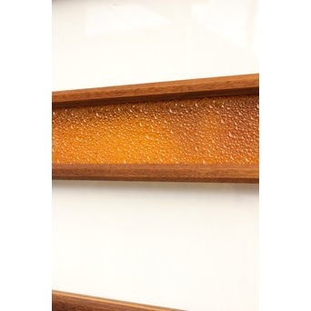 黄色ガラス明り取り/欄間 2枚1組　R2303 