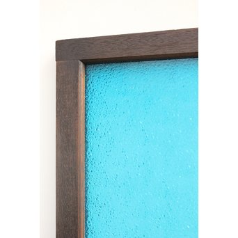 稀少 大判ダイア水色ガラスの明り取り/欄間 2枚1組　R2304 