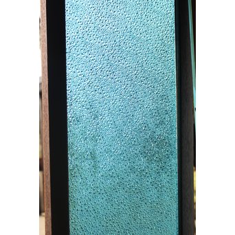 稀少 大判ダイア水色ガラスの明り取り/欄間 2枚1組　R2304 