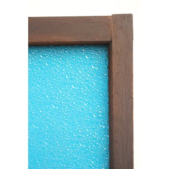 稀少 大判ダイア水色ガラスの明り取り/欄間 2枚1組　R2304 