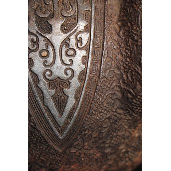 金龍堂大國/大国造 特別底款 日ノ丸形象嵌入饕餮紋鉄瓶　M047 