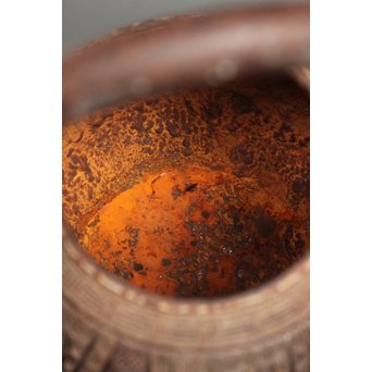 金龍堂大國/大国造 特別底款 日ノ丸形象嵌入饕餮紋鉄瓶　M047 