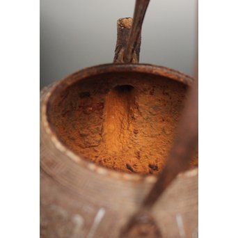 金龍堂大國/大国造 特別底款 日ノ丸形象嵌入饕餮紋鉄瓶　M047 