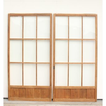 9分割 白木クリアガラス戸 2枚1組　GD1169 