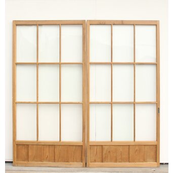 9分割 白木クリアガラス戸 2枚1組　GD1169