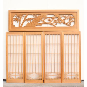 白木欄間書院 5枚1組　R2305 背面　障子を貼る面になります