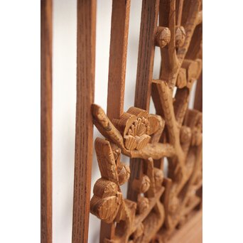 神代杉と神代欅の書院欄間 5枚1組　R2306Y 