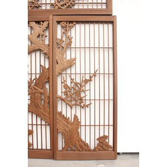 神代杉と神代欅の書院欄間 5枚1組　R2306Y 