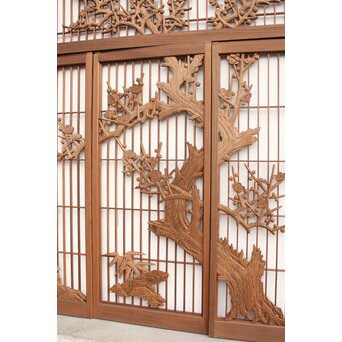 神代杉と神代欅の書院欄間 5枚1組　R2306Y 