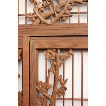 神代杉と神代欅の書院欄間 5枚1組　R2306Y 