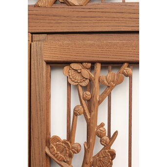 神代杉と神代欅の書院欄間 5枚1組　R2306Y 