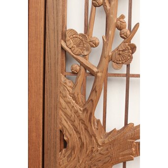 神代杉と神代欅の書院欄間 5枚1組　R2306Y 