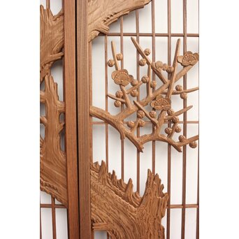 神代杉と神代欅の書院欄間 5枚1組　R2306Y 