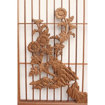 神代杉と神代欅の書院欄間 5枚1組　R2306Y 