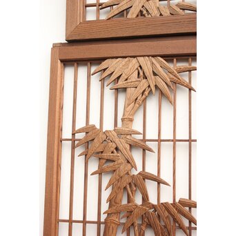 神代杉と神代欅の書院欄間 5枚1組　R2306Y 