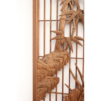 神代杉と神代欅の書院欄間 5枚1組　R2306Y 