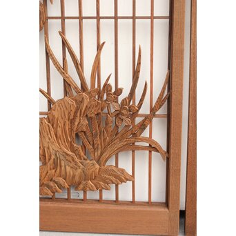 神代杉と神代欅の書院欄間 5枚1組　R2306Y 