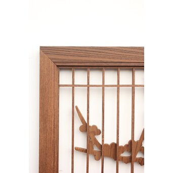 神代杉と神代欅の書院欄間 5枚1組　R2306Y 