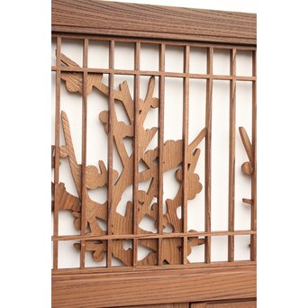 神代杉と神代欅の書院欄間 5枚1組　R2306Y 